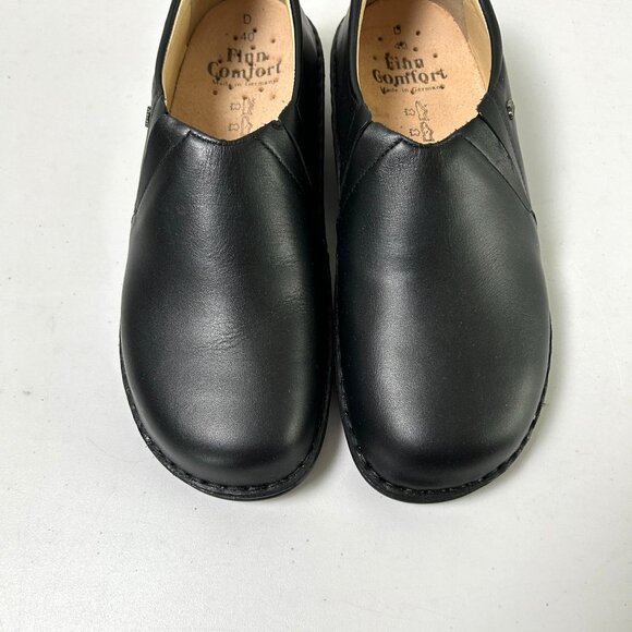 Finn Comfort Clogs Womens 9 D Mens 7 EU 40 D Black Leather Slip On Shoes Germany - Picture 2 of 12